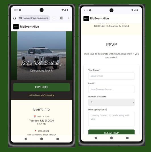 Event website example 2